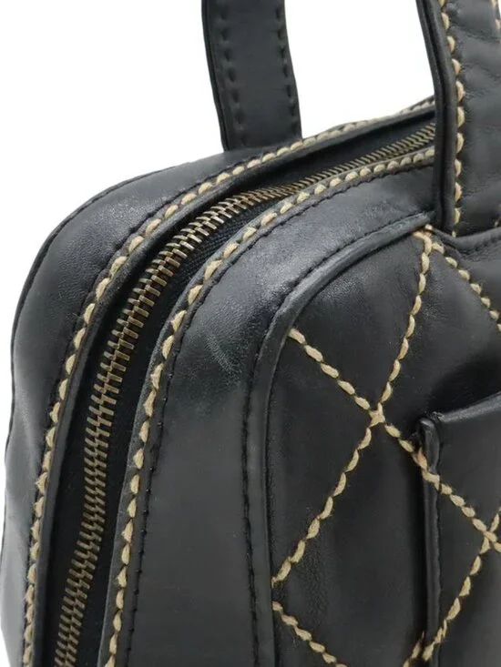 Chanel Wild Stitch CC Logo Tote Leather Black - Picture 8 of 9